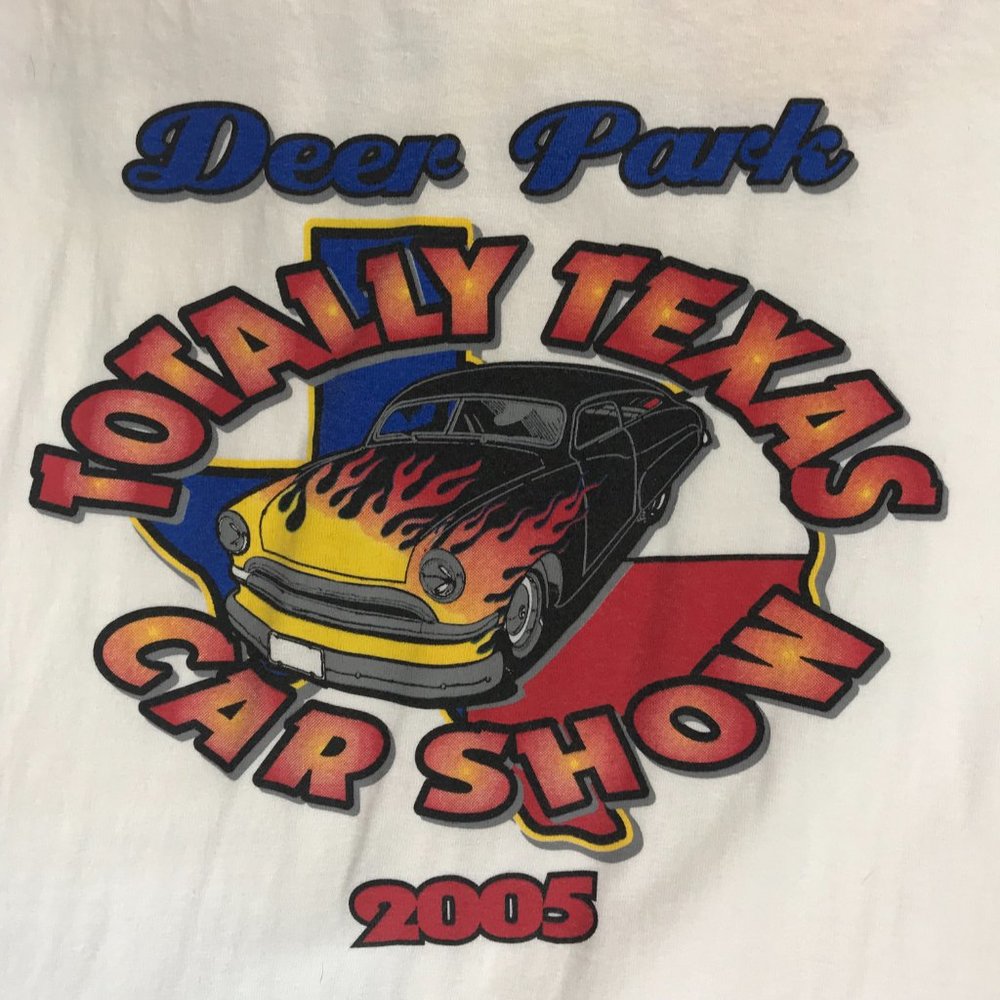 Deer Park Totally Texas Car Show 2005 White T-Shirt, Size XL